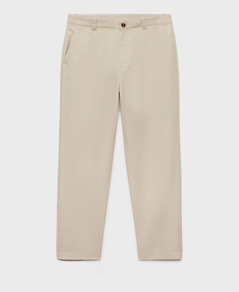 Mango Men's Regular-Fit Linen Pants