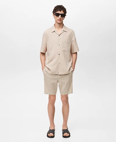 Mango Men's Lyocell Pocketed Shirt