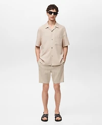 Mango Men's Lyocell Pocketed Shirt