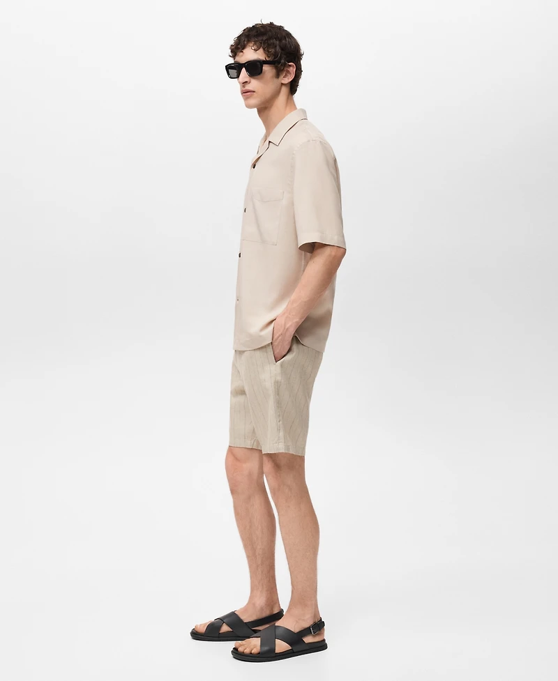 Mango Men's Lyocell Pocketed Shirt