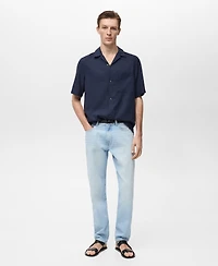 Mango Men's Lyocell Pocketed Shirt