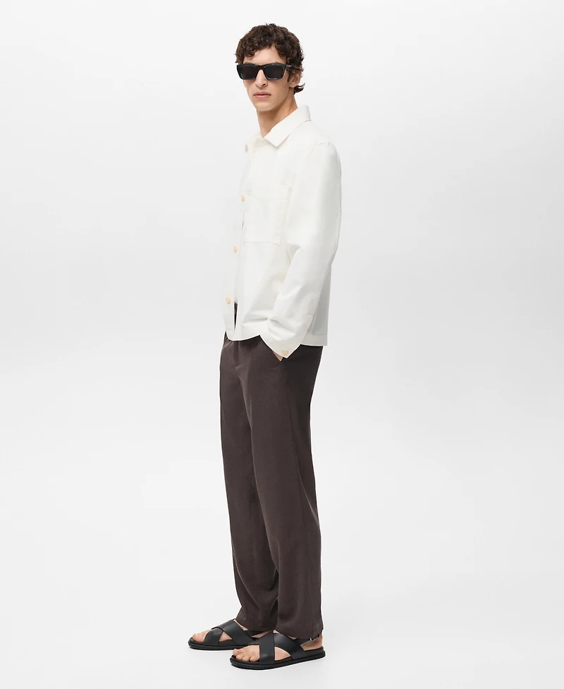 Mango Men's Linen Cotton Overshirt