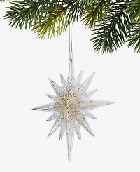 Holiday Lane Blessed Clear and Gold-Tone Snowflake Ornament, Macy's Exclusive