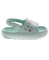 Disney Toddler Girls Frozen Anna and Elsa Hook Loop Backstrap Slides