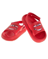 Disney Toddler Boys Cars Lightning McQueen Hook and Loop Backstrap Slides