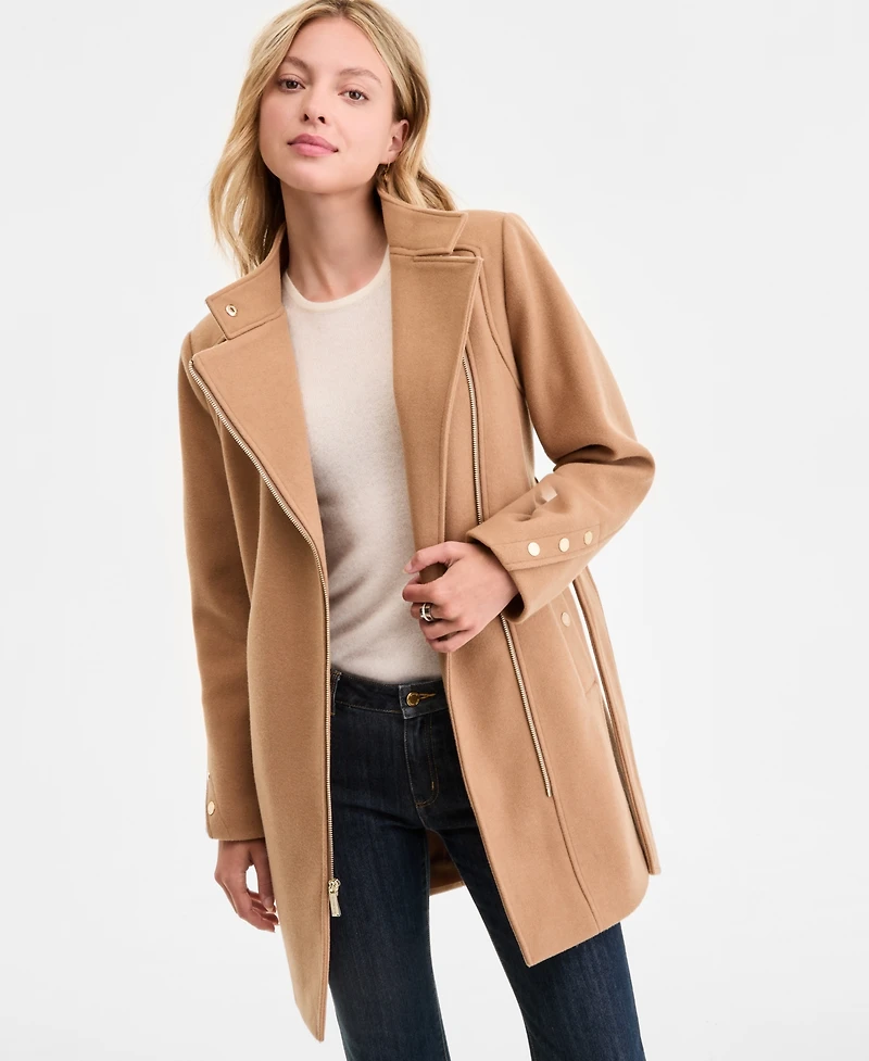 Michael Michael Kors Women's Asymmetric Belted Coat, Exclusively at Macy's