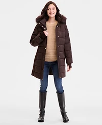 Michael Kors Women's Faux-Fur-Trim Hooded Puffer Coat, Exclusively at Macy's