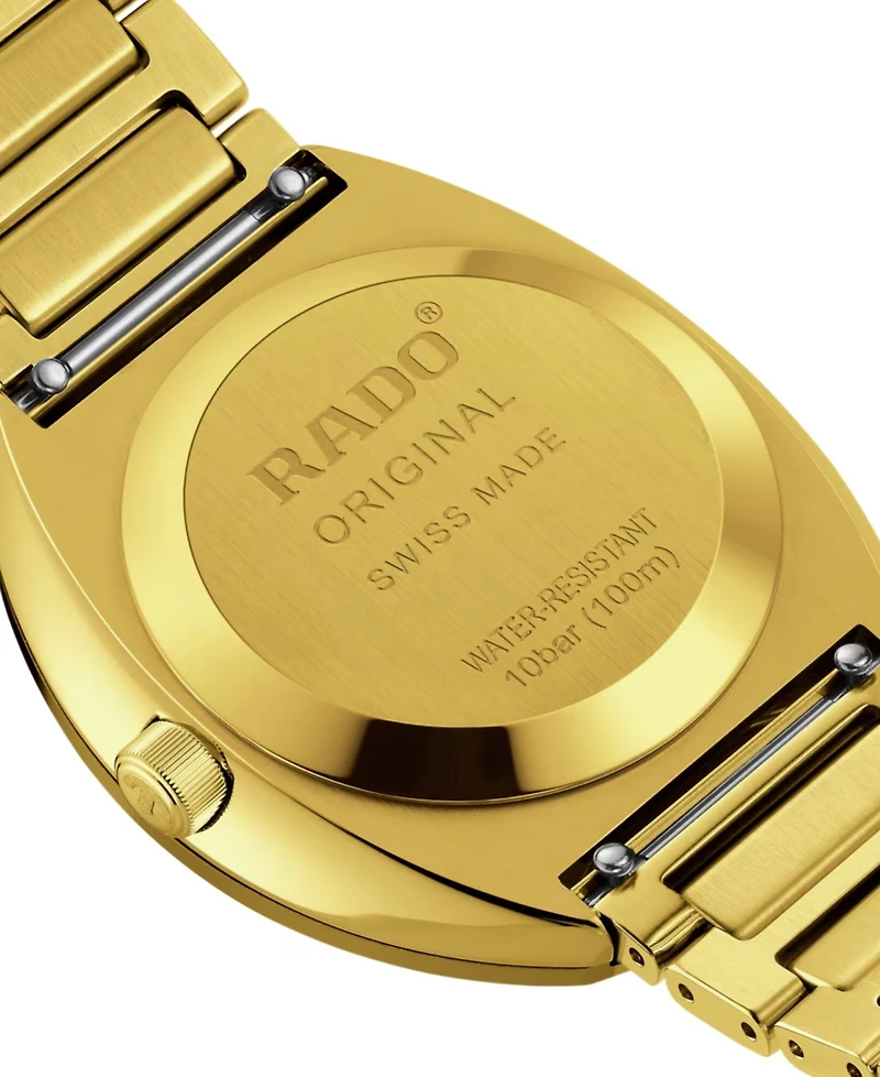 Rado Unisex Swiss Automatic DiaStar Original Gold Pvd Stainless Steel Bracelet Watch 38mm