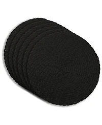 Dainty Home Classic 15" Round Woven Placemats Set of 6 - Durable, Reversible & Non-Slip Table Mats