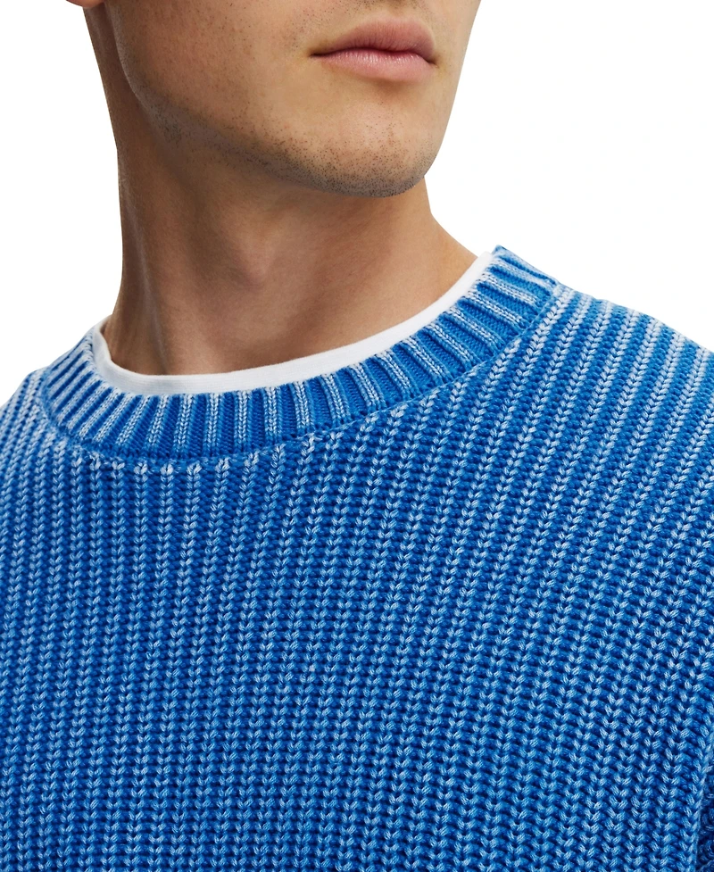 Cotton On Men's Washed Box Fit Crew Knit Sweater