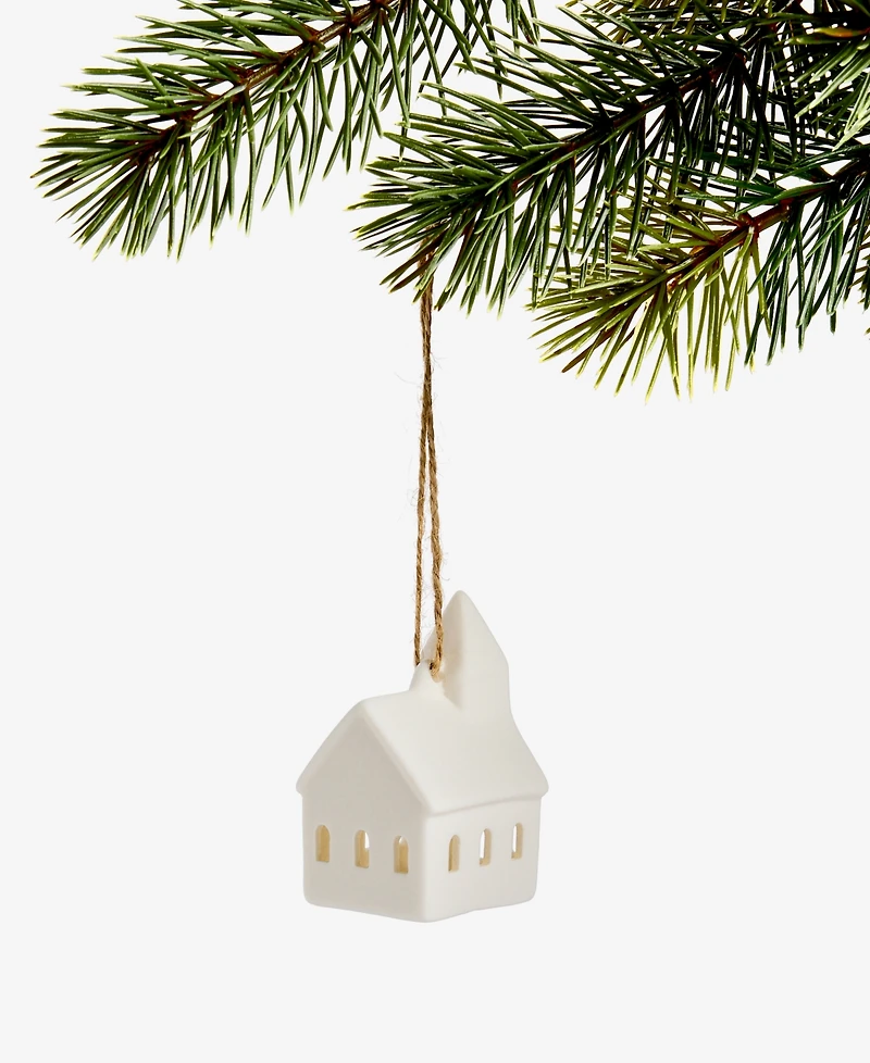Holiday Lane Nordic Wonderland Ceramic House Ornament, Macy's Exclusive