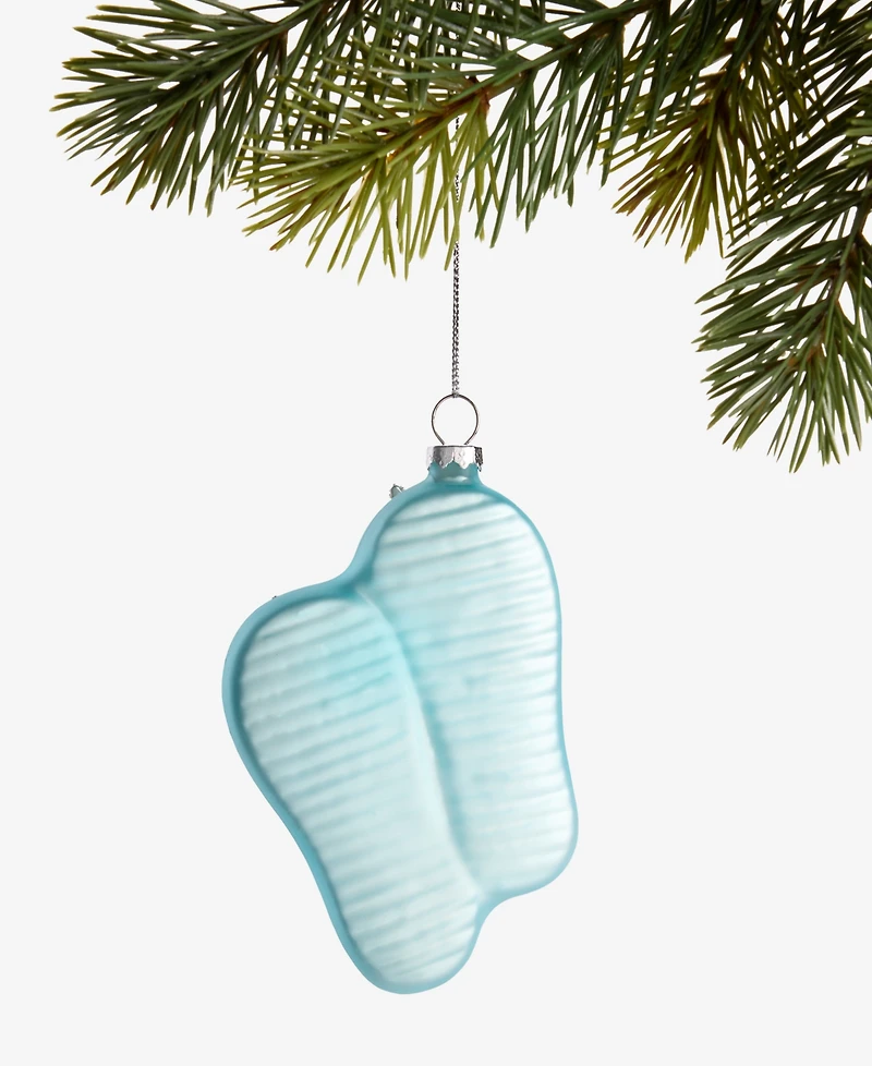 Holiday Lane Seaside Glass Glittered Flip-Flops Ornament, Macy's Exclusive
