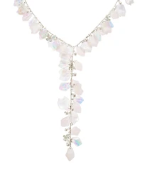 Betsey Johnson Ivory Garden Glam Flower Petal Y-Necklace