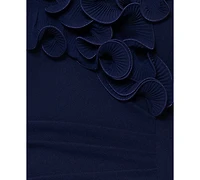 Xscape Plus Ruffled Side-Slit Evening Gown