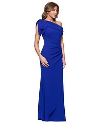 Xscape Petite One-Shoulder Scuba Crepe Gown