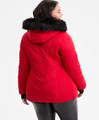 Michael Kors Plus Faux-Fur-Trim Hooded Puffer Coat, Exclusively at Macy's