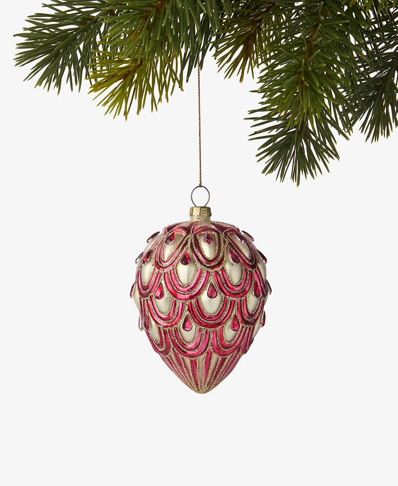 Holiday Lane Berry Tones Red and Gold Pinecone Ornament, Macy's Exclusive