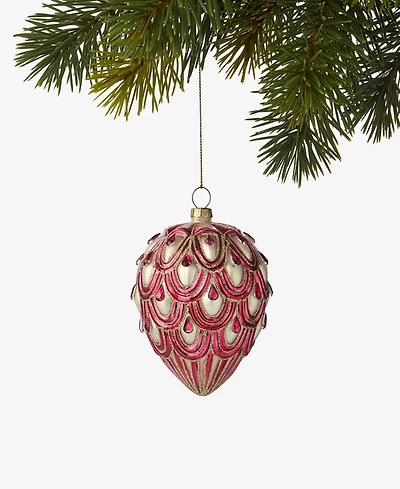 Holiday Lane Berry Tones Red and Gold Pinecone Ornament, Macy's Exclusive
