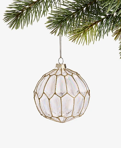 Holiday Lane Berry Tones Gold Molded Ball Ornament, Macy's Exclusive