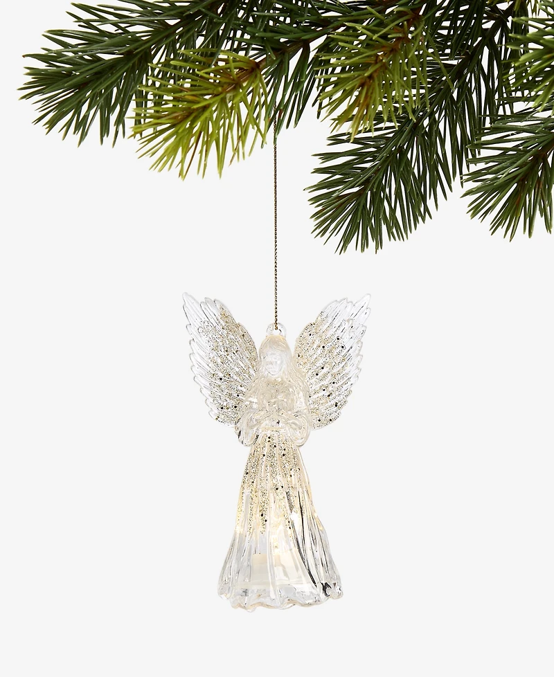 Holiday Lane Christmas Glitters Light-Up Angel Ornament, Macy's Exclusive