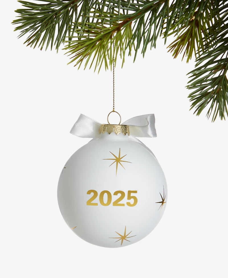 Holiday Lane Blessed Glass Peace 2025 Ball Ornament, Macy's Exclusive