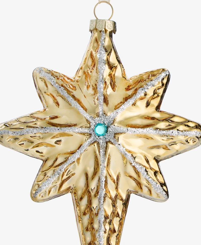 Holiday Lane Blessed Gold-Tone Glass Star Ornament, Macy's Exclusive
