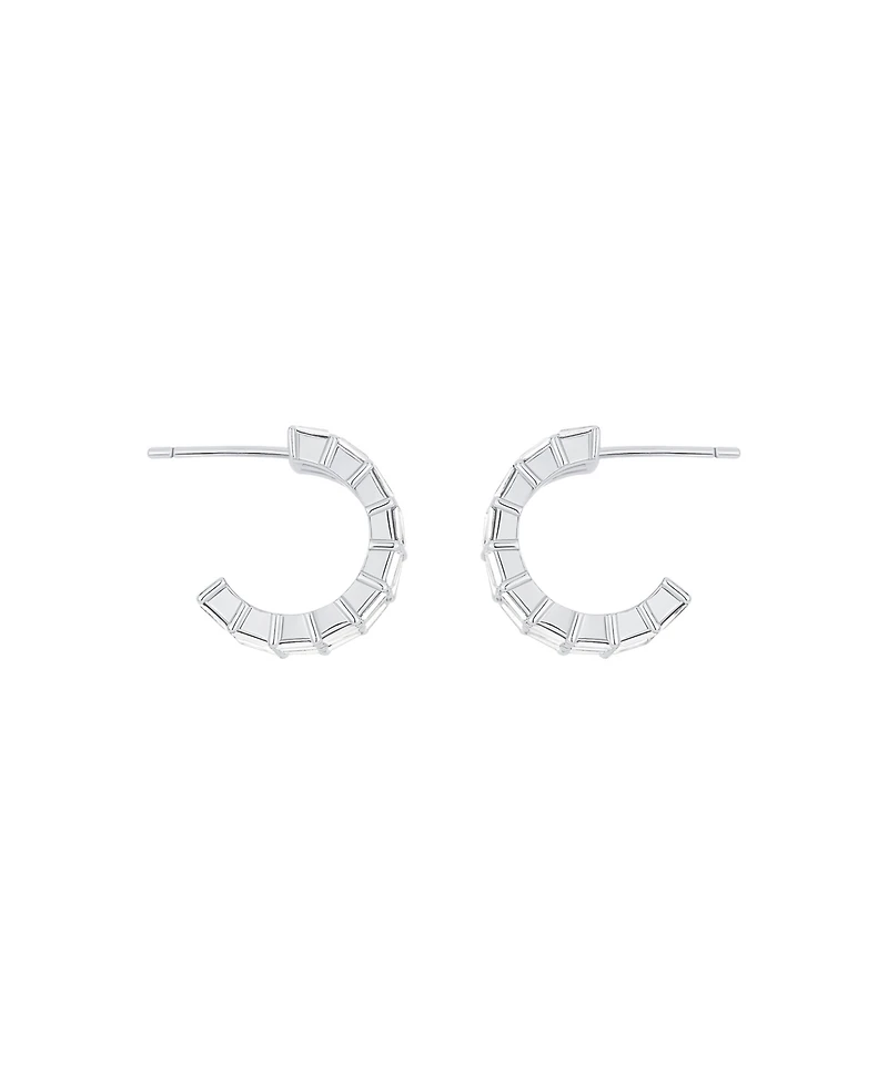 And Now This Triple Row Baguette Hoop Earrings