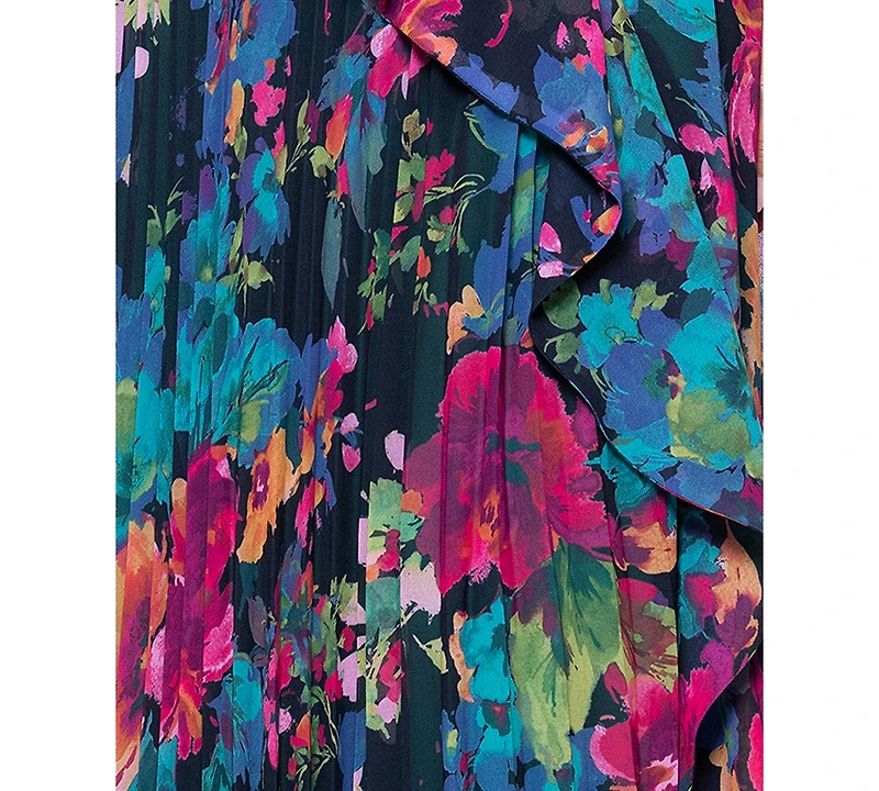 Xscape Women's Floral-Print Sweetheart-Neck Gown