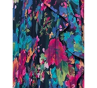 Xscape Women's Floral-Print Sweetheart-Neck Gown