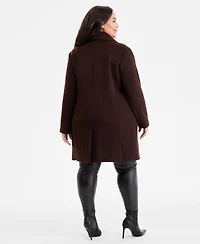 Michael Kors Plus Collared Button-Front Coat, Exclusively at Macy's