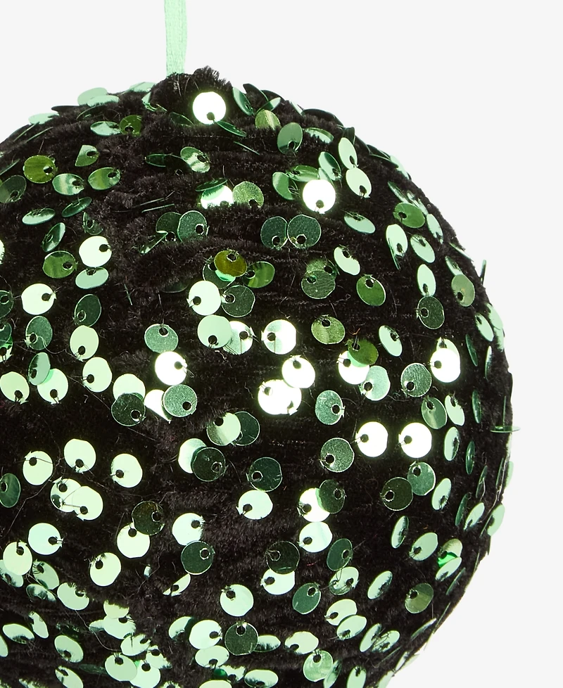 Holiday Lane Enchanted Forest Green Sequin Ball Ornament, Macy's Exclusive