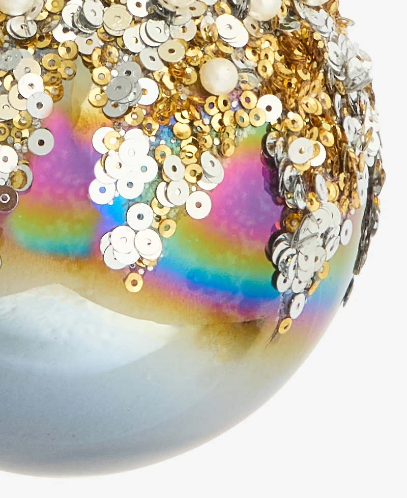 Holiday Lane Enchanted Forest Glass Embellished Ball Ornament, Macy's Exclusive