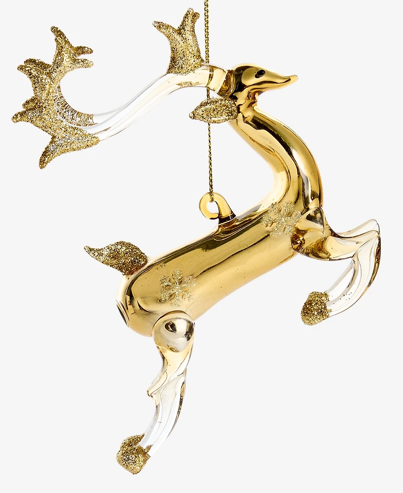 Holiday Lane Gilded Glamour Glass Deer Ornament, Macy's Exclusive