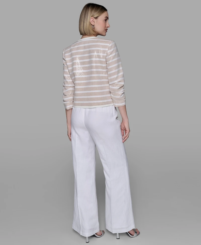 Karl Lagerfeld Paris Women's Sequinned Striped Jacket