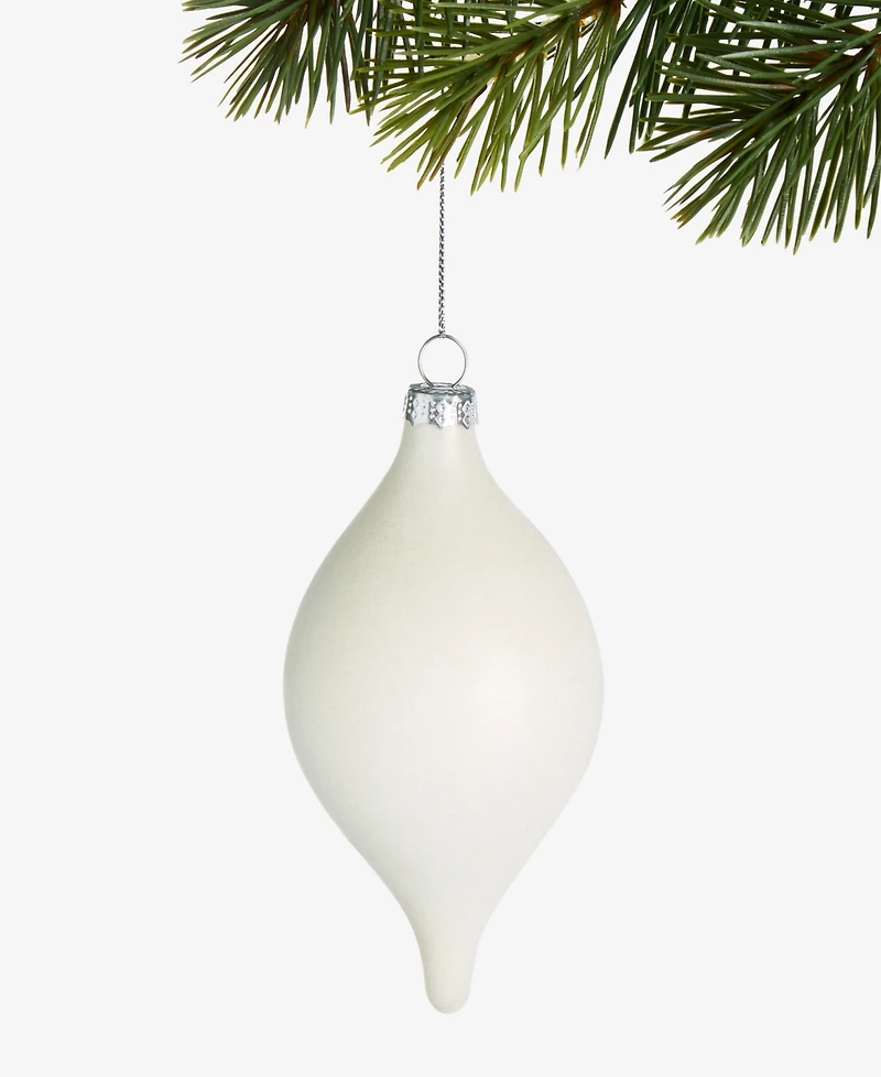 Holiday Lane Iced Delight White Reflector Finial Ornament, Macy's Exclusive