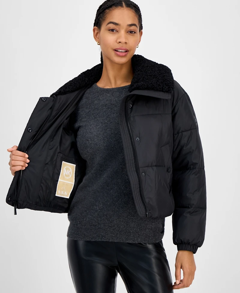Michael Kors Women's Faux-Fur-Collar Puffer Coat