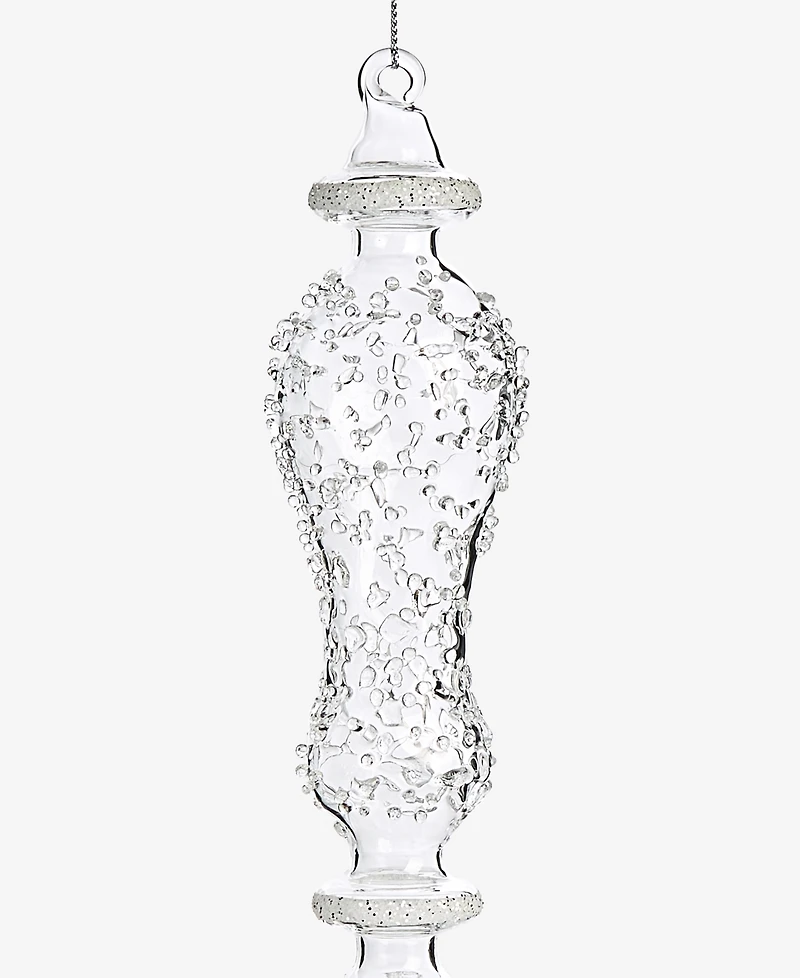 Holiday Lane Iced Delight Glass Finial Ornament, Macy's Exclusive