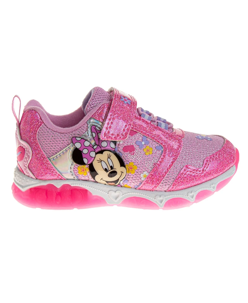 Disney Toddler Girls Light Up Hook and Loop Sneakers