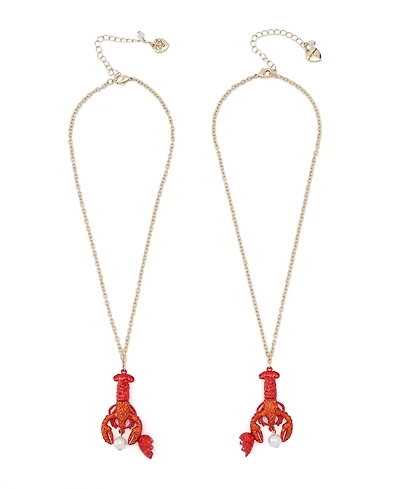 Betsey Johnson Mermaid Jewels Lobster Friendship Necklace Set