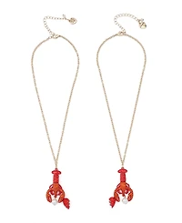 Betsey Johnson Mermaid Jewels Lobster Friendship Necklace Set