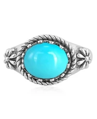 Sterling Silver Sleeping Beauty Turquoise East West Ring Size