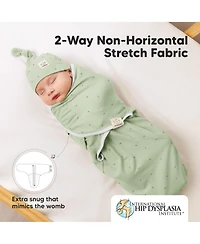3pk Organic Swaddle Sleep Sacks with Knot Hats, Newborn 0-3 Months