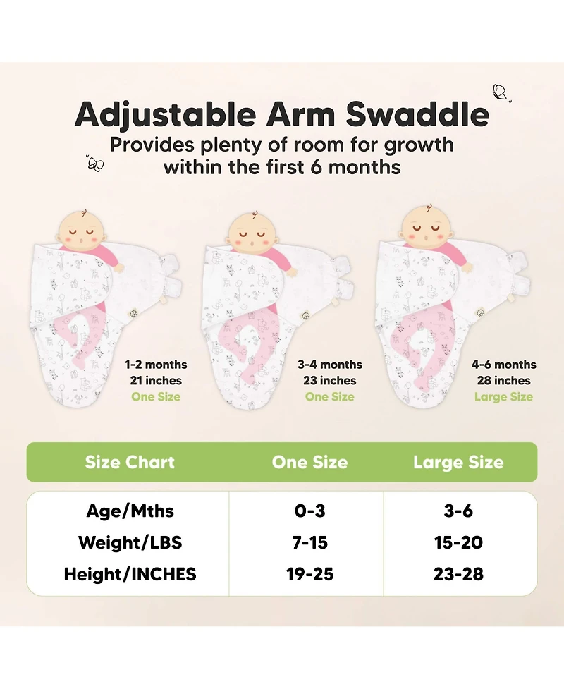 KeaBabies 3-Pack Organic Baby Swaddle Sleep Sacks with Knot Hats, Newborn Swaddles Wrap 0-3 Months, Ergonomic Wearable Blanket