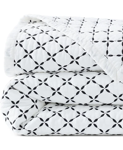 Lands' End Embroidered Diamond Double Voile Quilt