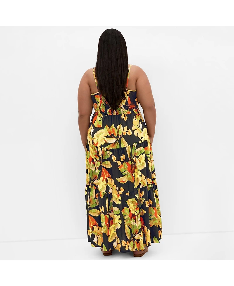 City Chic Plus Oasis Tropical Maxi Dress