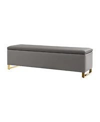 Flora Modern 60" Wide Storage Bench with Two Ottomans