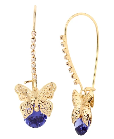 Betsey Johnson Cubic Zirconia Butterfly Dangle Earrings
