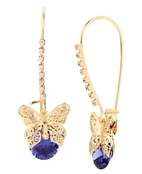 Betsey Johnson Cubic Zirconia Butterfly Dangle Earrings