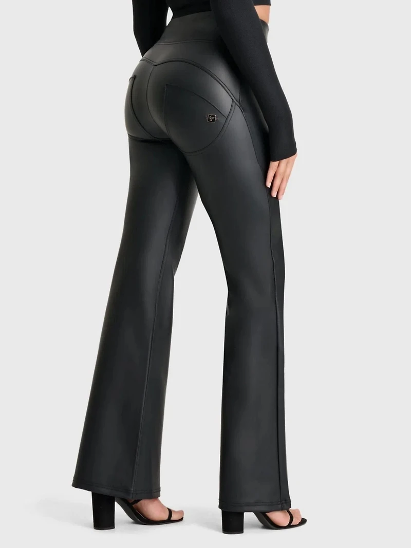 Freddy Women's Faux Leather High-Rise Sculpting Super Flares