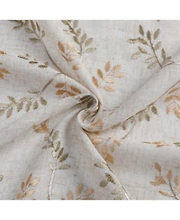Kate Aurora 1 Piece Vanessa Floral Embroidered Linen Blend Semi Sheer Grommet Window Curtain Panel